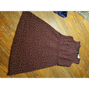 Ann Taylor Loft 2P Sleeveless Dress Wine Black Rear Zip Petite Sundress
